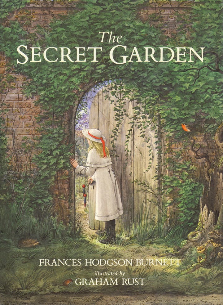 Images of the cover to the children's books: The Secret Garden and The Frog Princess.