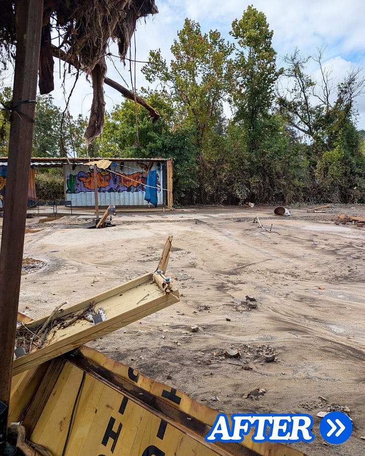 Images of Hi-Wire Brewing in 2023 and after Hurricane Helene