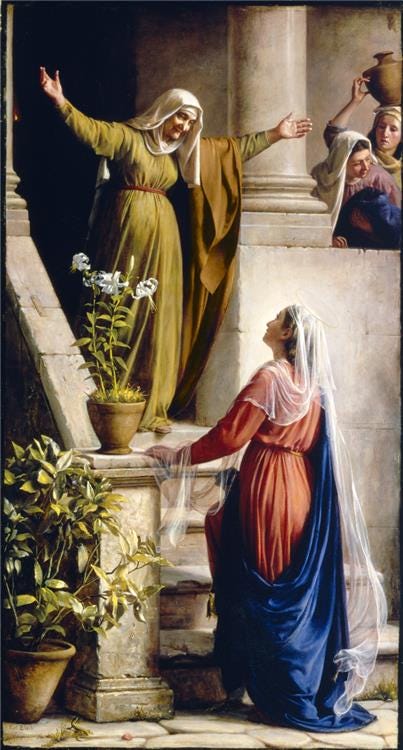 The Annunciation and Mary and Elizabeth by Carl Bloch