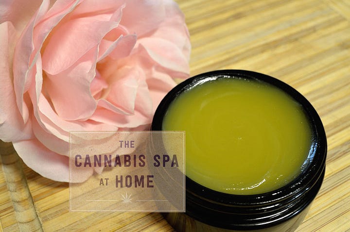 cannabis salve olive oil formulation and The Cannabis Spa at Home book