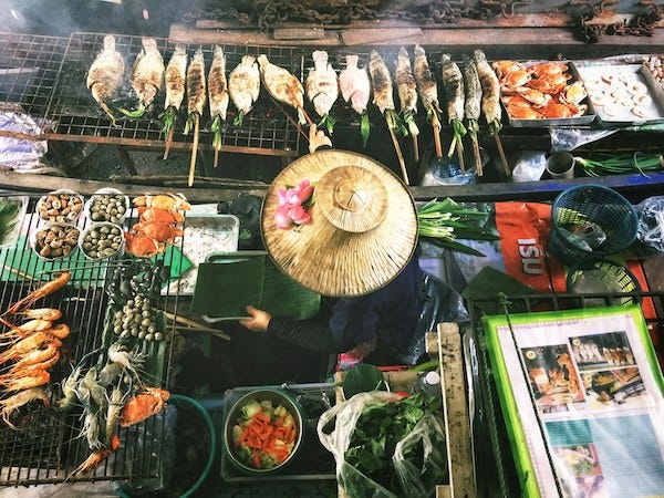 Images of Thailand, including temples, street food, beaches and hotel resorts