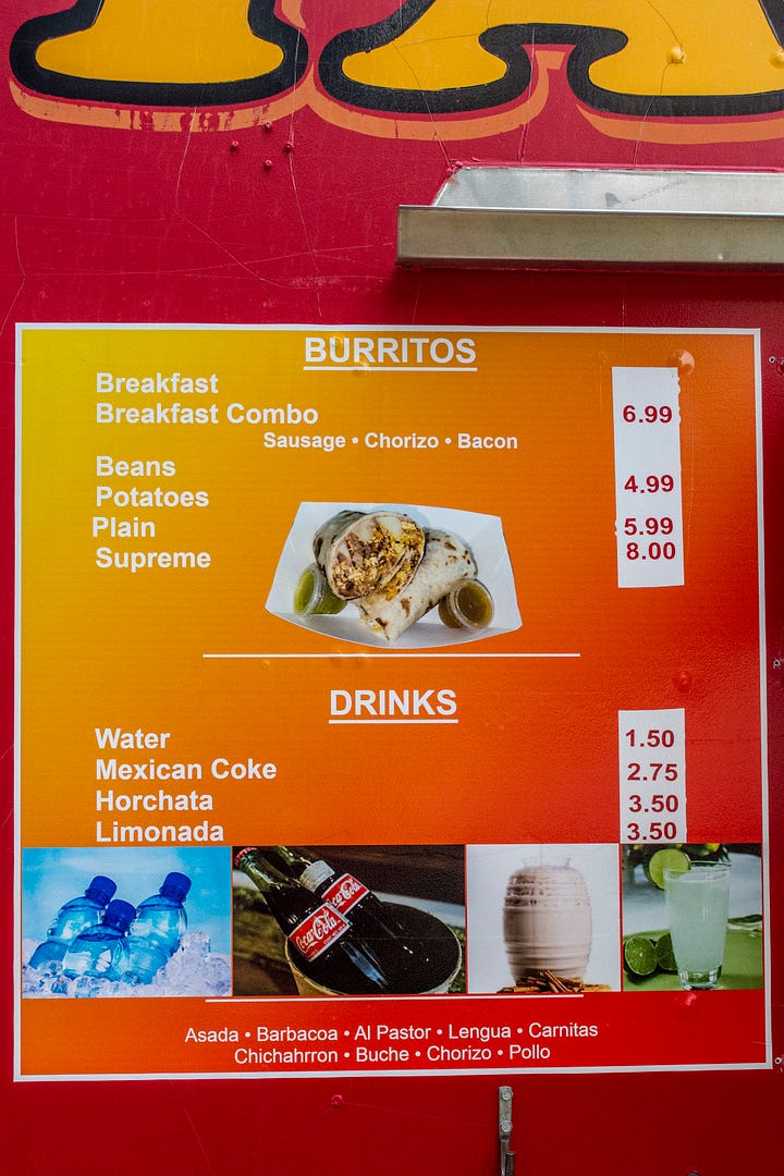 El Norteno on Wheels menu