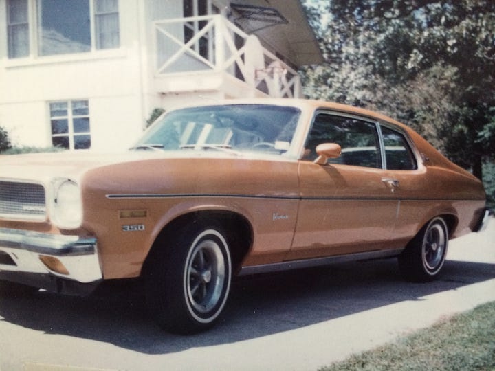 My 1973 Pontiac Ventura Hatchback- bright orange