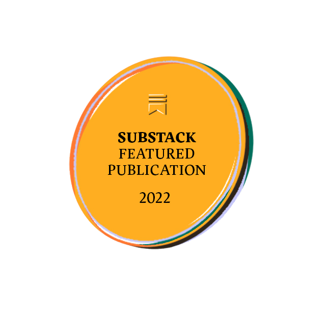 Badges showing The Metropolitan as been a Substack featured publication in 2022 & 2023