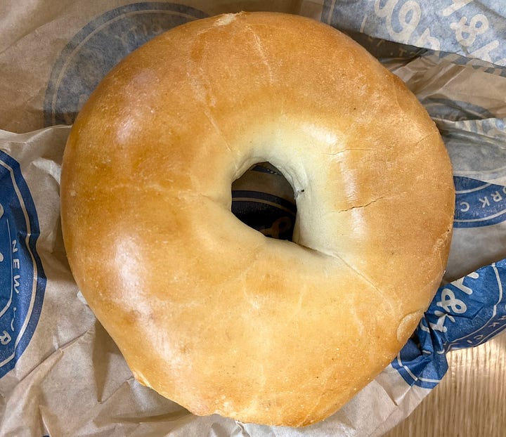 H&H plain bagel and everything bagel