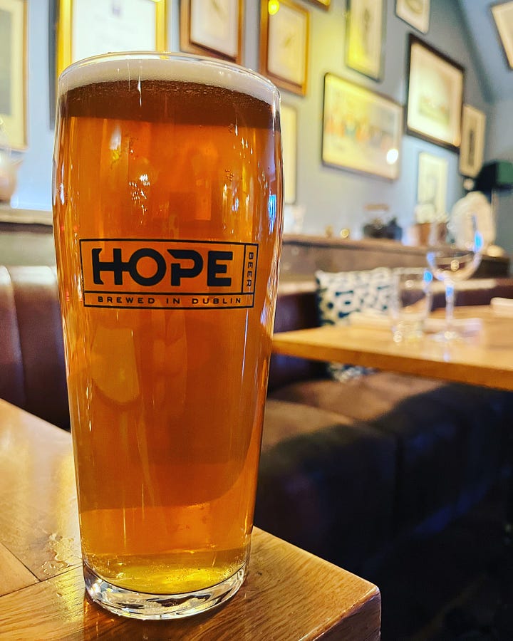 Pictures of beer and food - with one outlier in NYC