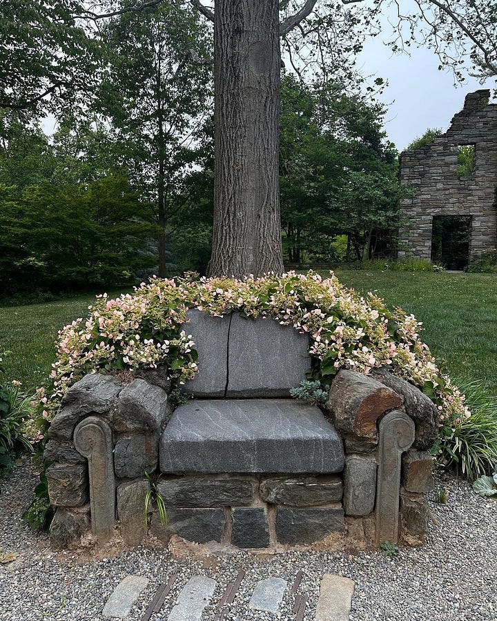 "One of the things that makes Chanticleer very special to me is the furniture placed in the garden. Most of the furniture that you see are fabricated from the staff of Chanticleer. Some of the benches and chairs are made from the lumber of trees from Chanticleer! Being able to sit and take in the serenity of the gardens, watch the birds hop from tree to tree, see the flowers dance in the wind, or just to enjoy the sunshine or shade, is why I truly believe makes Chanticleer a pleasure garden." Photos and caption by Grant Hughes