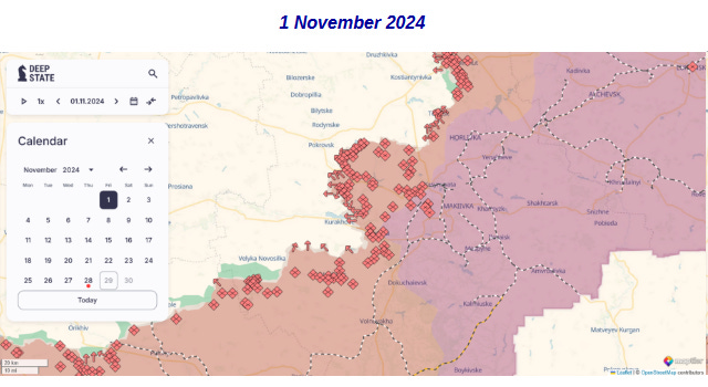 Russian progress aroung Kurakhove, November 2024