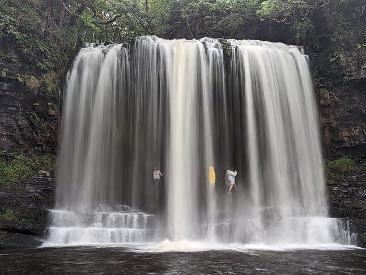 Guided walk at the brecon beacons waterfalls area Pontneddfechan and Ystradfellte