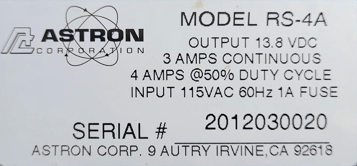 Photos of old Astron power supply