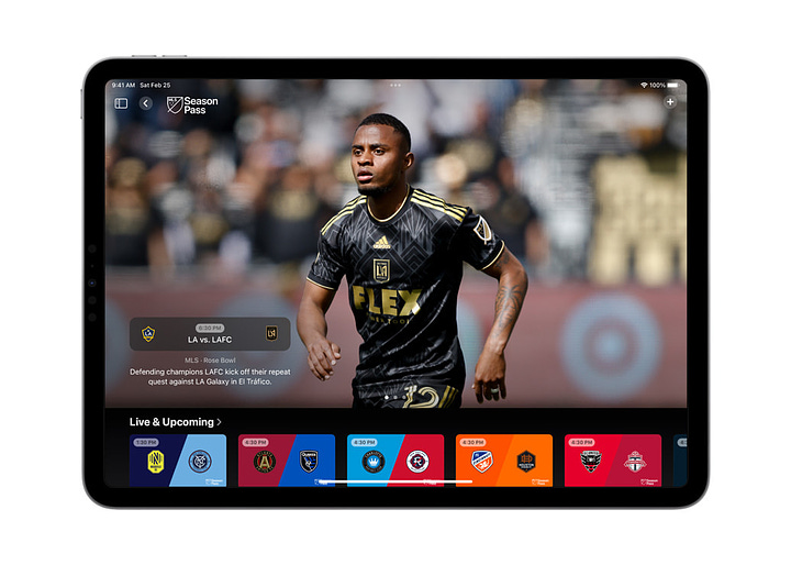 The Apple TV+ app will be the home of MLS Season Pass, including live matches, match replays, a weekly whiparound show, and club-produced content surrounding each team in Major League Soccer.