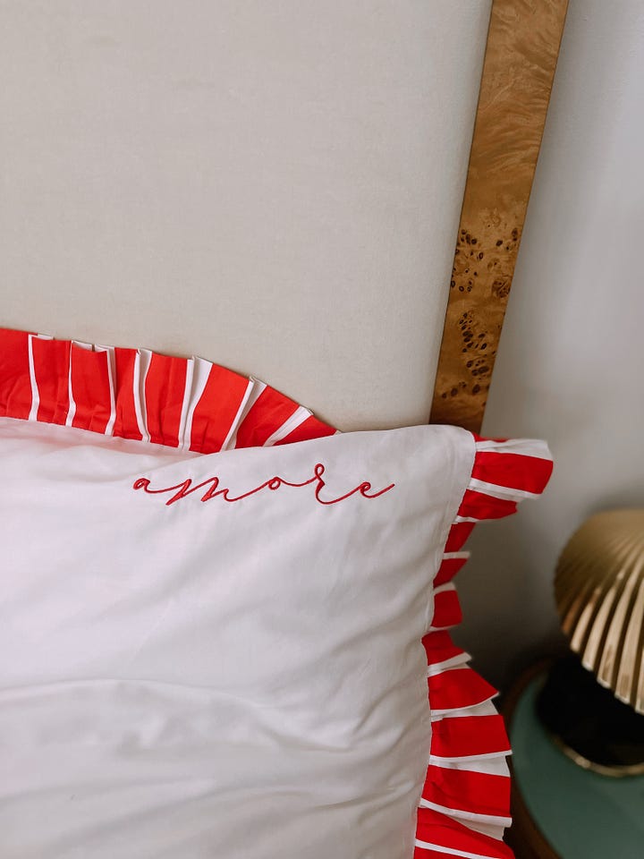 Sukun Red and White Candy Cane Bedding Set