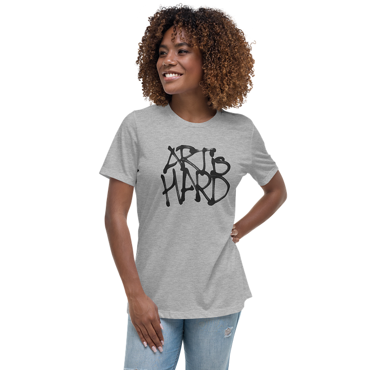 Art is Hard t-shirt worn by two men and two women.