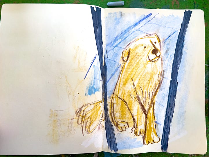 sketchbook drawings of dogs by Beth Spencer