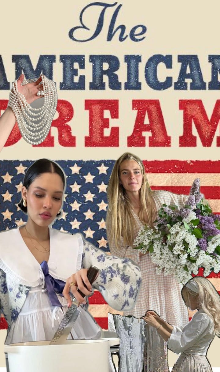 Collage of trad housewives and collage of luxury life in France