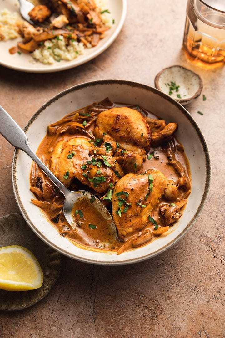 Savory cottage cheese bowls and creamy paprika chicken.