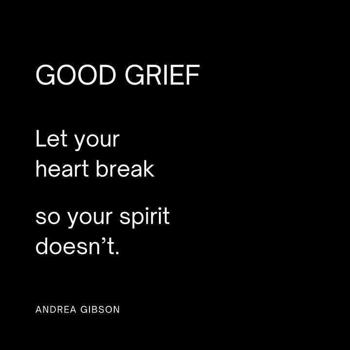 Photo quote 1: Good Grief Let your heart break so your spirit doesn’t. photo quote -Andrea Gibson 2: We have to create. It’s the only thing louder than destruction. - Andrea Gibson  Photo quote 3: Never forget that it is possible to cry and sing at the top of your lungs at the same time. -Andrea Gibson Photo quote 4: All I know of hate is that it will never beat the love out of me. -Andrea Gibson