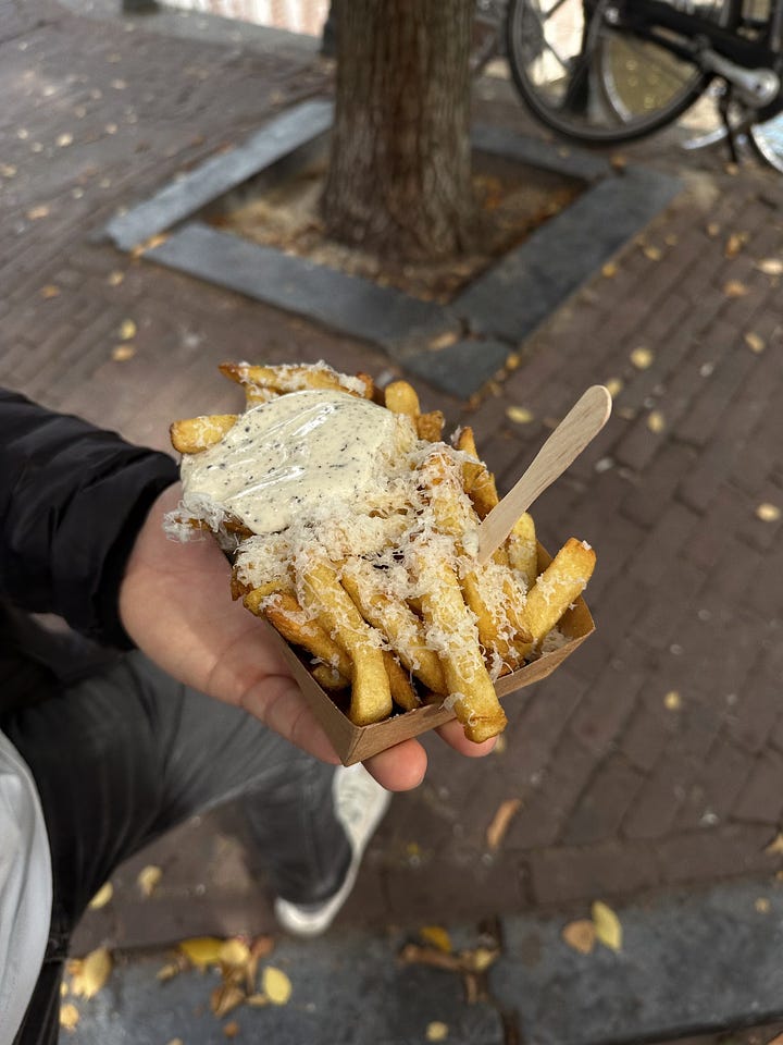 fries and a croquette