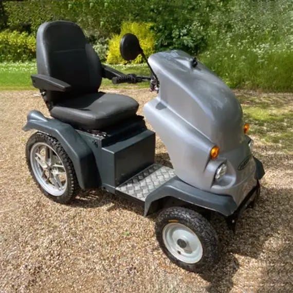 Mobility scooters - the first an old lady scooter that would break at the first twig it encountered. The second needs its own trailer or a van and looks like a sit on lawnmower and no good for shops