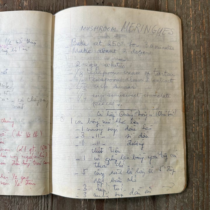 Mom's recipe notebook