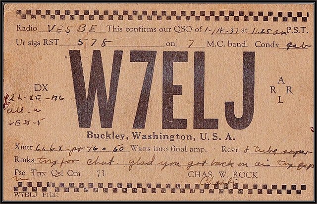 examples of QSL Cards from around the world (and decades)