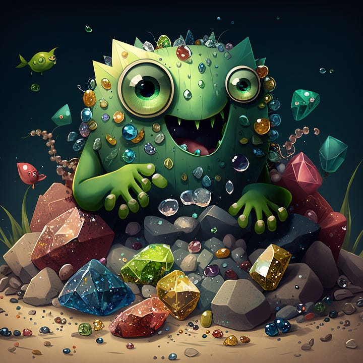 A selection of Monsters generated in MidJourney