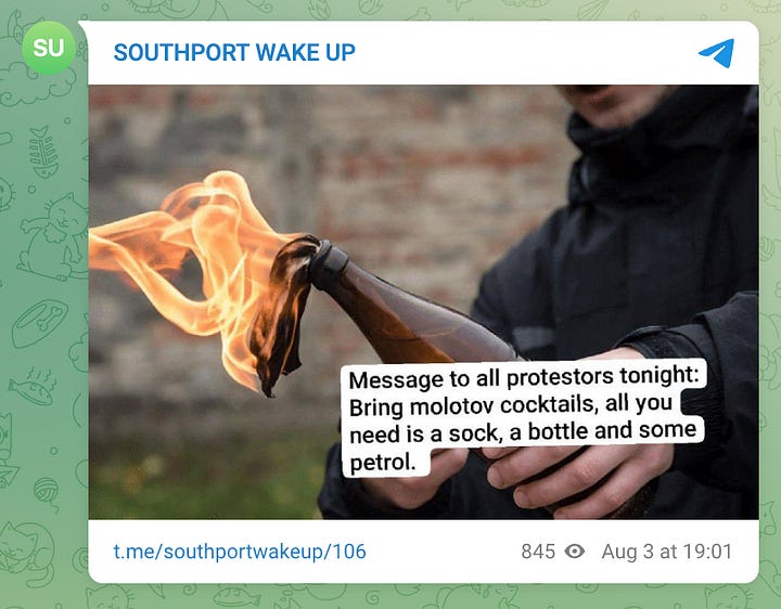 Some of the social media posts made by the Southport Wake Up channel