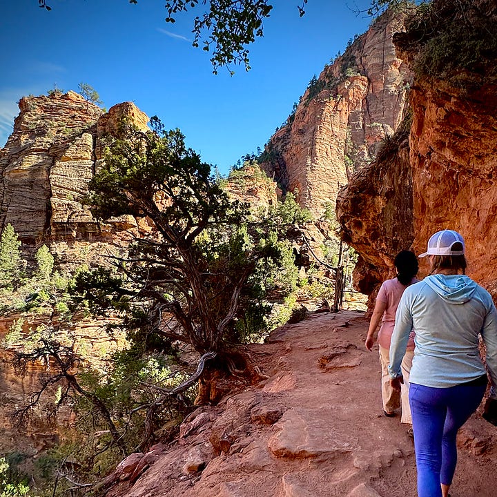 Hiking in Zion National Park.