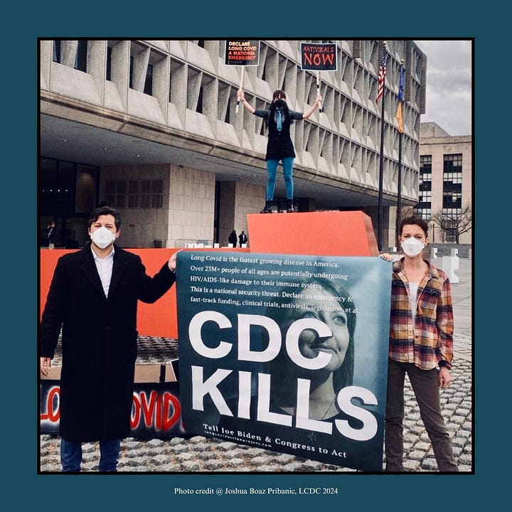 History repeats itself. HIV/AIDS activists protest the CDC in Atlanta in 1990. Long COVID activists protest the CDC in Washington, DC in 2024. #CDCKills