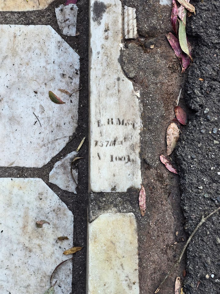 tombstones with inscriptions lining buena vista park in san francisco