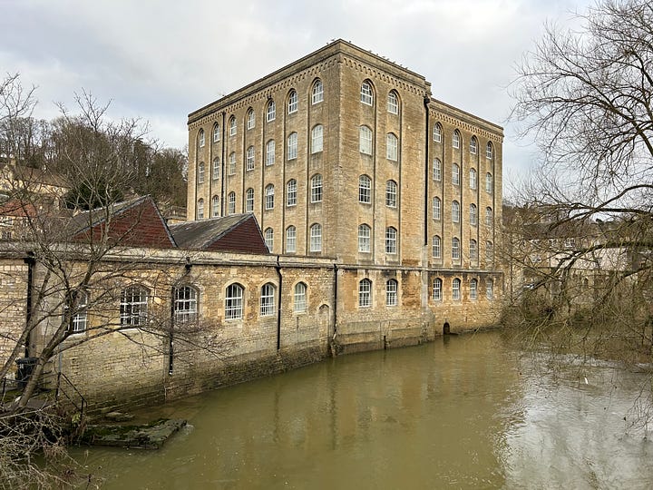 Two photos of Abbey Mill, Church Street, Bradford on Avon  Images: Roland's Travels