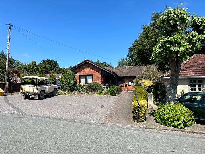 A photo of Hindon Village Shop and the second is Hindon Surgery, a modern building. Images: Roland's Travels