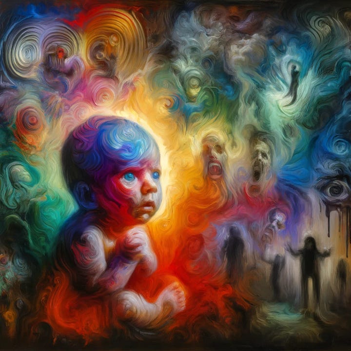 various surreal impressions babies