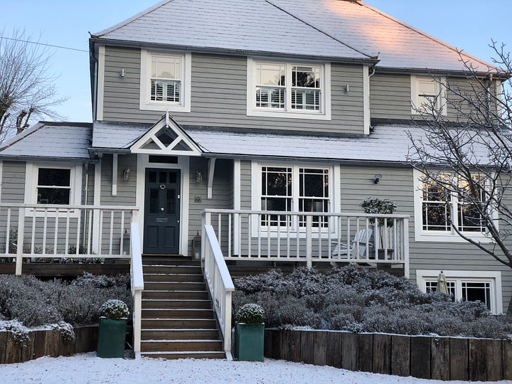 A 1920’s detached house converted into a New England style home. 