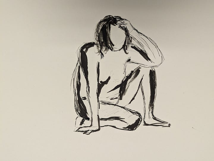 life model sketches in cardiff crosskeys life drawing