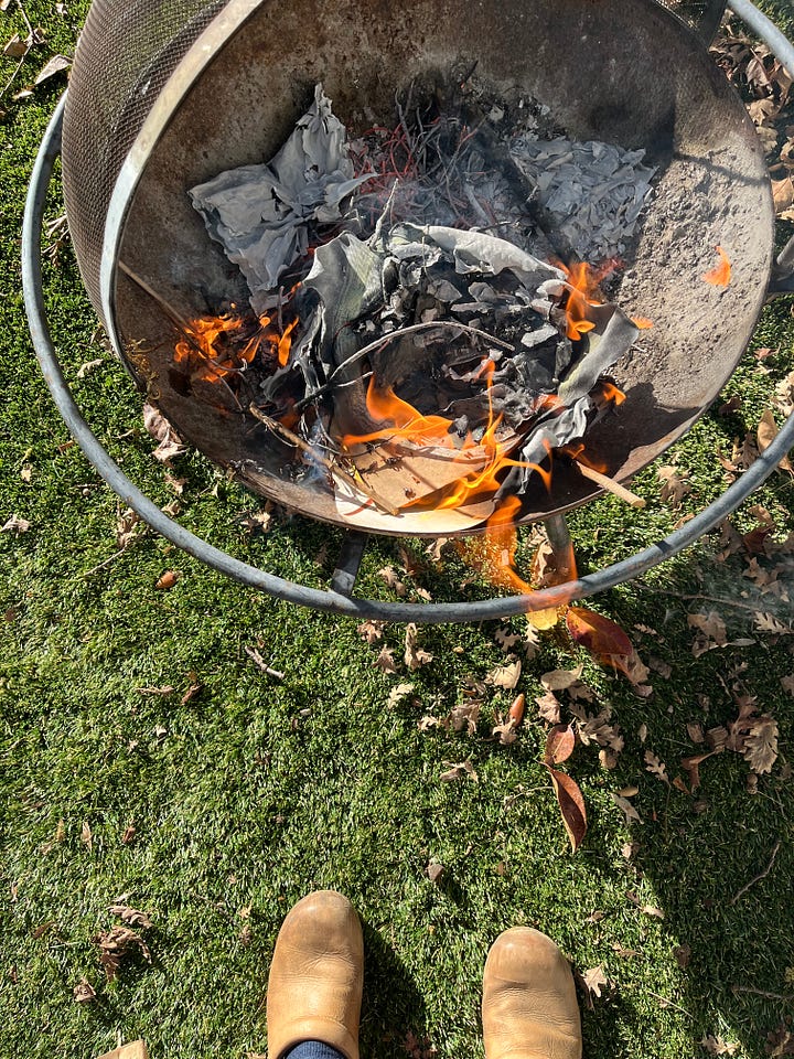 Releasing creative seeds and ideas in burn piles