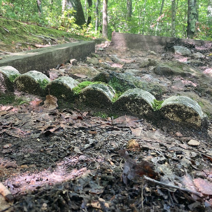 stonework embedded on hiking trail