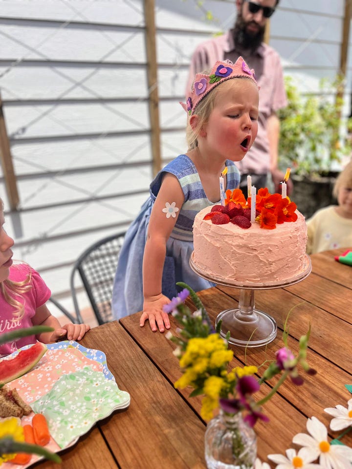 wildflower-themed child's birthday party