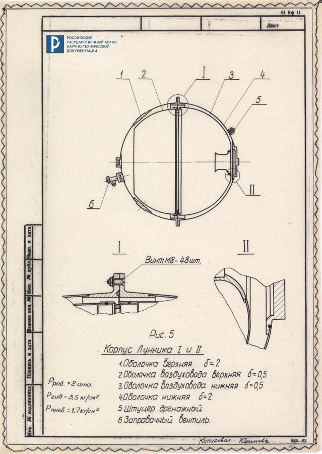 Archive images of the Luna 1 and Luna 2 probes from the 1950's