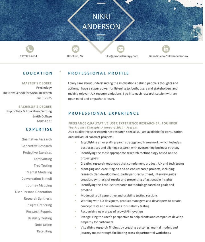 Iteration three of my resume