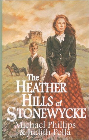 Covers of The Heather Hills of Stonewycke and The Crown and the Crucible, both by Michael Phillips and Judith Pella