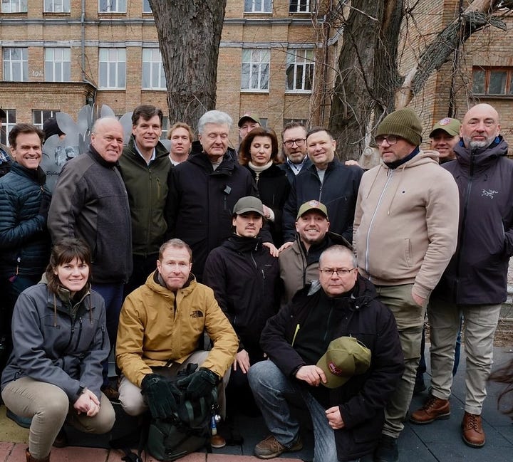 Me and my fellow volunteers with President Petro Poroshenko