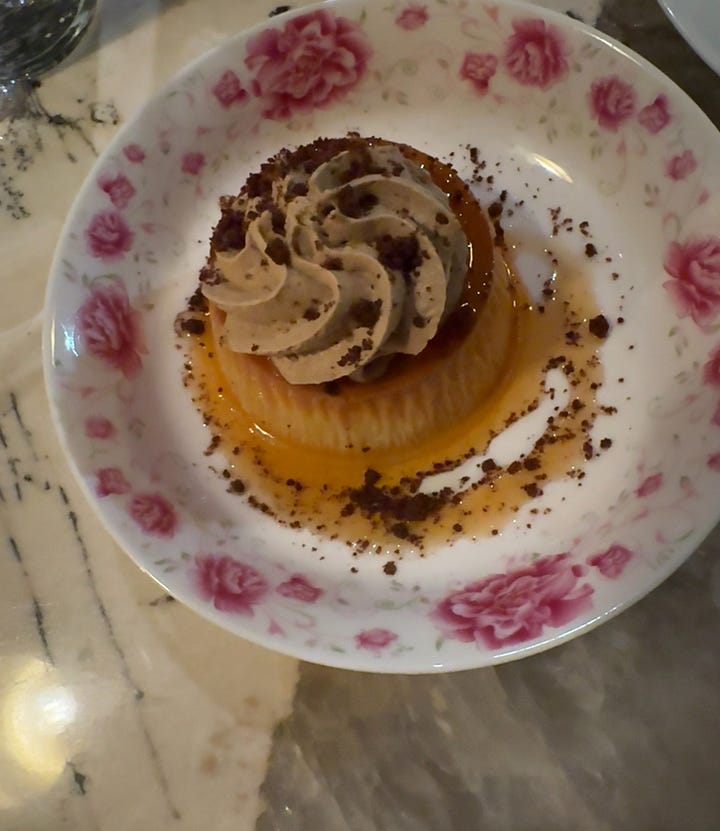 scallops lamb ragu flan at custom shop charlotte
