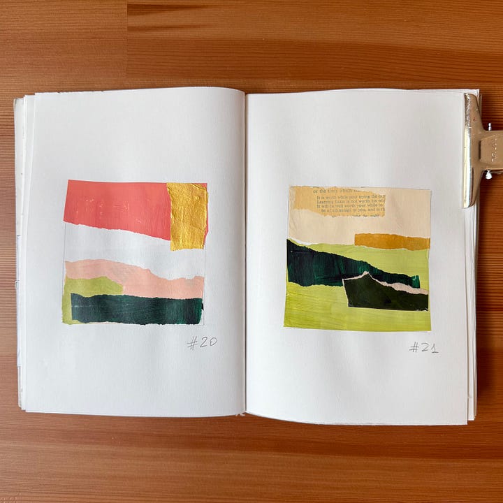 Collage art, mixed media art, sketchbooks