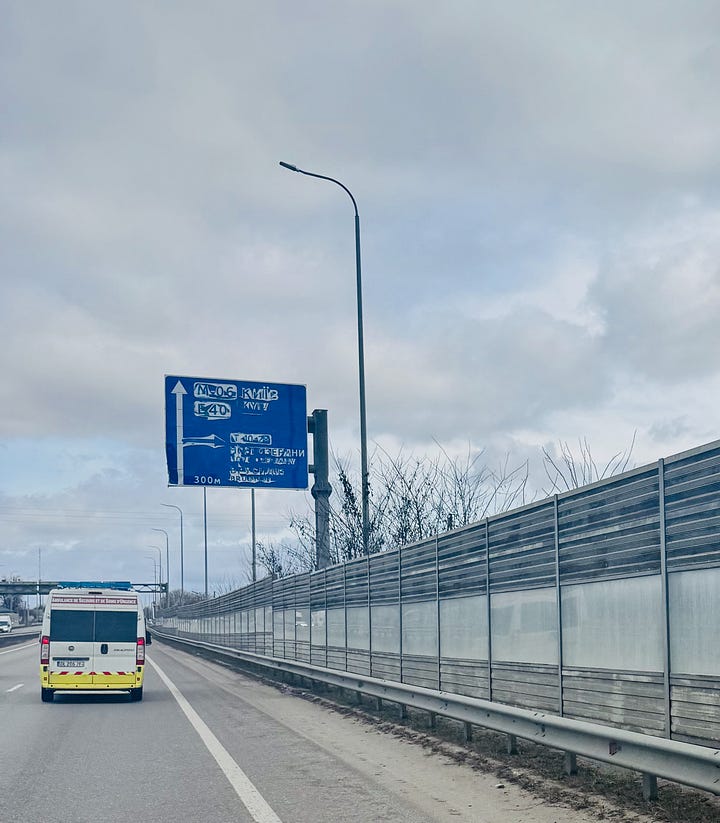 Driving into Kyiv