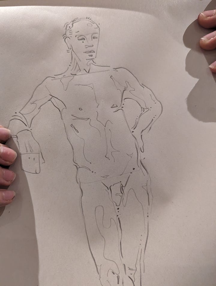 life drawing sketches of male nude