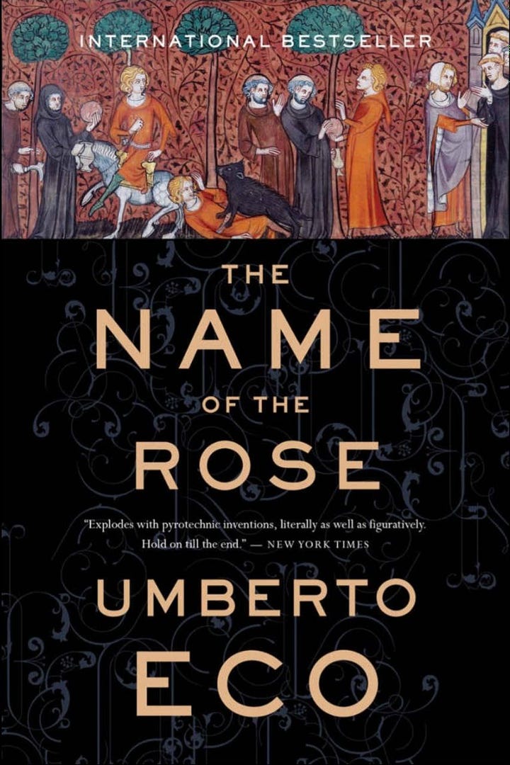 Covers of The Name of The Rose and Bloodmarked