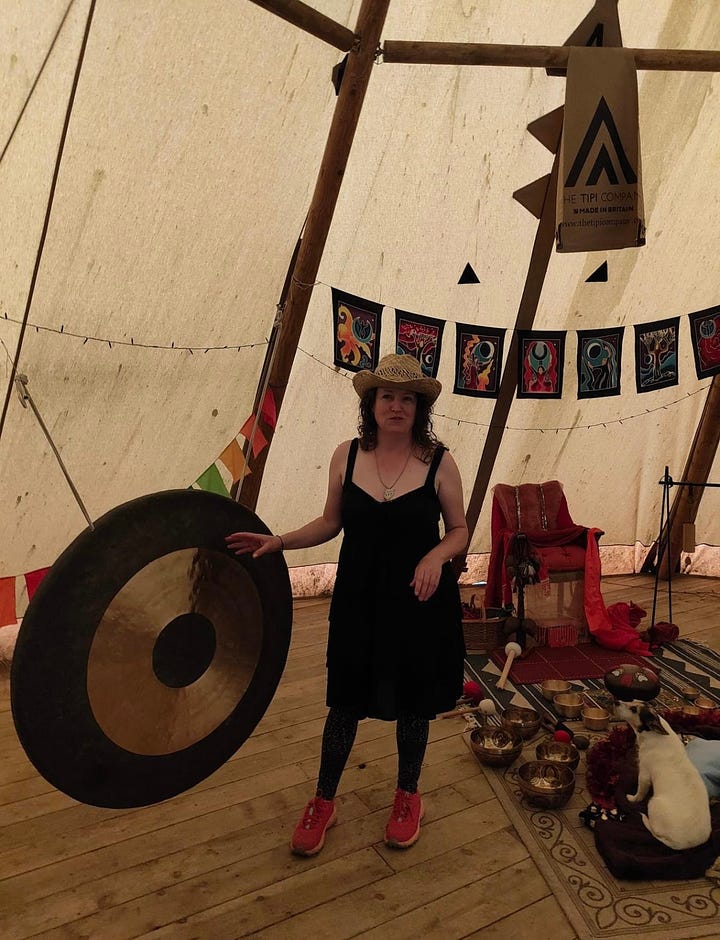 Amanda Claire Vesty preparing to Celebrate Oak with tea ceremony, storytelling and sound bath