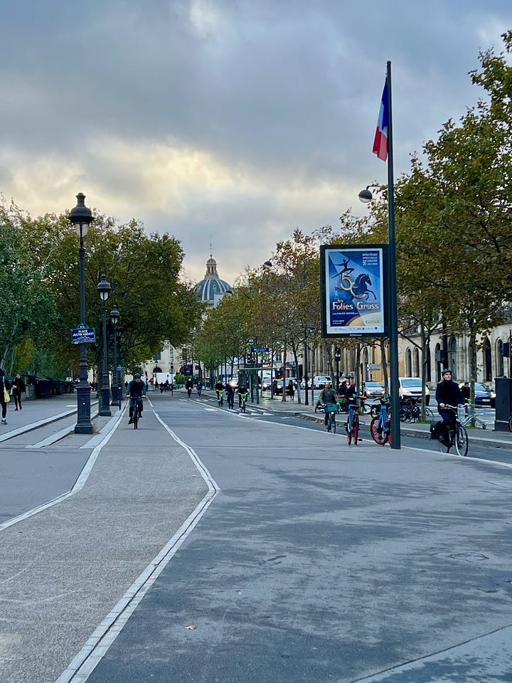Bike lanes in Paris