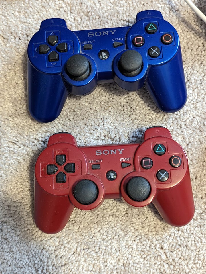 PS3 controllers of the rainbow!